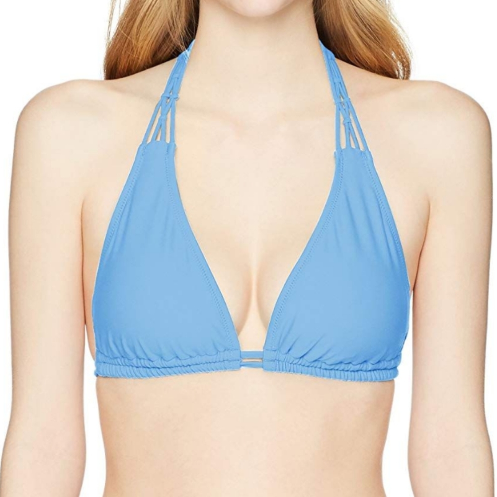 Volcom Light Blue Halter Bikini Top Size XS
